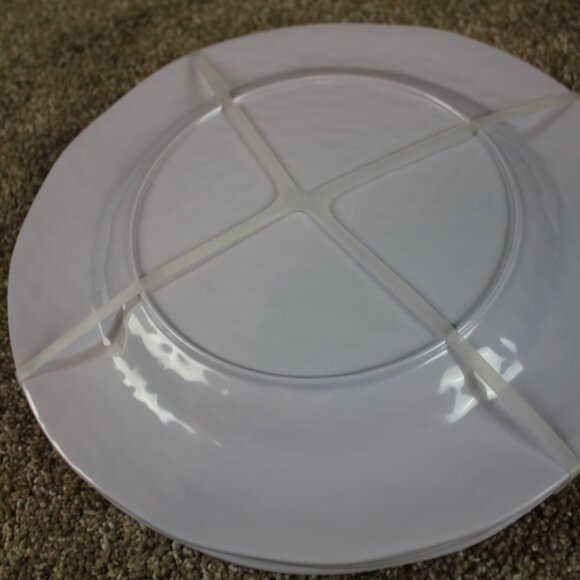 Soho Loft Ivory Brown Rustic Flower Set of 4 11" Melamine Dinner Plates NWT RARE - Picture 6 of 6